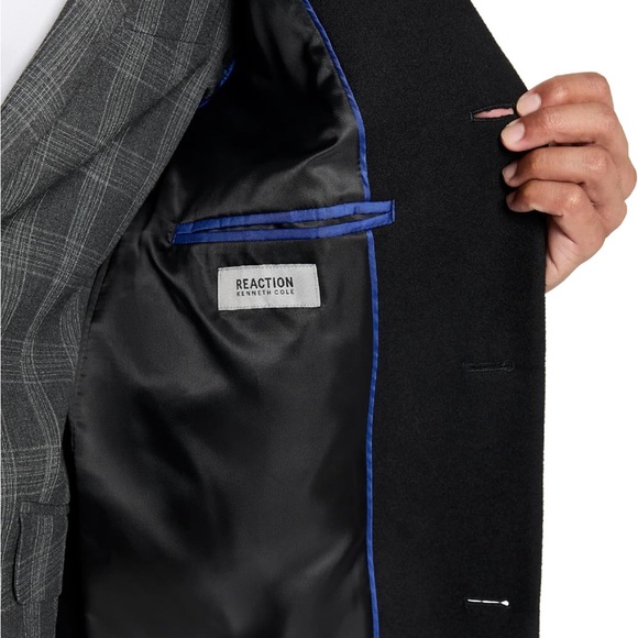 Kenneth Cole Men's Classic Black Trench Coat 44r nwt - Picture 3 of 15